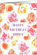 mindy, happy birthday card