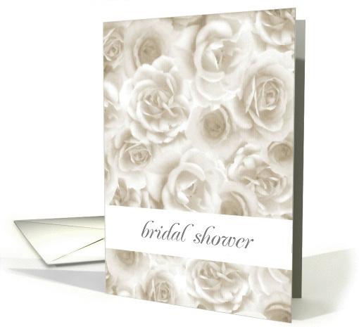 white roses bridal shower card (215791)
