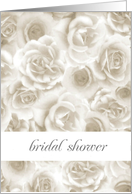 white roses bridal shower card