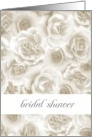 white roses bridal shower card