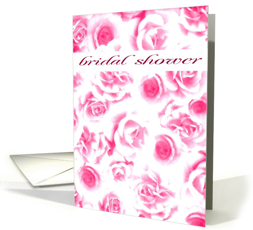 pink roses bridal shower card (215793)