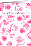pink roses bridal shower card
