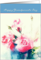 to my grandparents, happy grandparents day, watercolor roses card