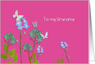 to my Grandma, happy Grandparents Day, flowers and butterflies card