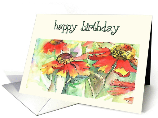  happy birthday echinacea card (226061)