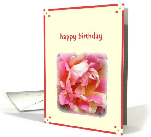  happy birthday pink rose card (226981)