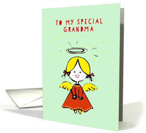 To my Grandma, Merry Christmas, Angel card (230461)