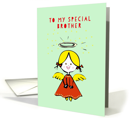 To my Brother, Merry Christmas, angel card (230465)