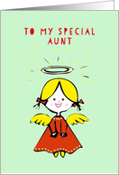 To my Aunt, Merry Christmas, angel card