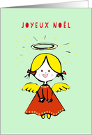 Joyeux Nol, Merry Christmas in French, Angel card
