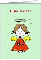 Buon Natale, Merry Christmas in Italian, Angel card