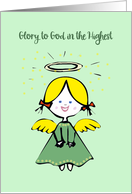 Glory to God in the Highest, Christian Christmas Card, Angel card