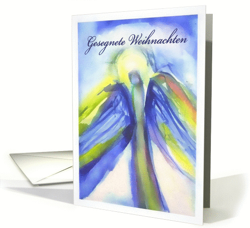 Merry Christmas in German, gesegnete Weihnachten, Angel Painting card