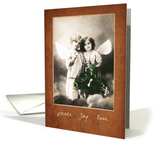 Peace, joy, love, vintage angels, christmas card (233826)