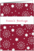 Season’s Greetings, business Christmas card, snowflake, red card