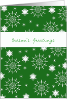 Season’s Greetings, Business Christmas card, snowflake, green card