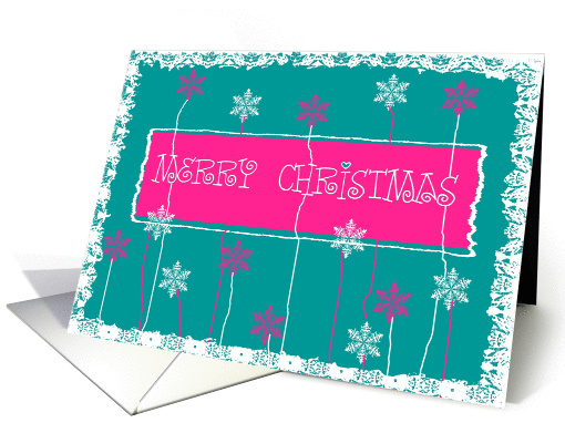 seasons greetings floral snowflakes card (233874)