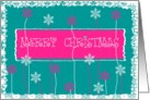 seasons greetings floral snowflakes card