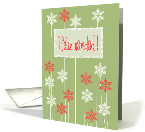 feliz navidad snowflake flowers card (235248)
