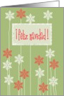feliz navidad snowflake flowers card