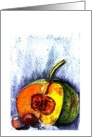 pumpkin and plums still life card