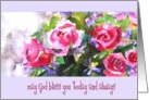 rose lavander bouquet may god bless you today and always card