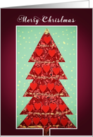 Merry Christmas, Tree with Hearts card