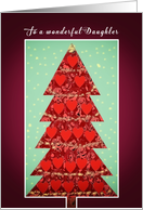To my wonderful Daughter, Merry Christmas, Tree with Hearts card