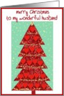 to my wonderful husband white merry christmas christmas tree with hearts card