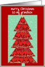 to my grandson red merry christmas christmas tree with hearts card