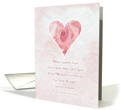 Inspirational, German, Only with the heart can you see rightly card