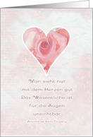 Inspirational, German, Only with the heart can you see rightly card