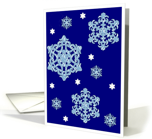 season's greetings snowflakes dark blue card (239301)