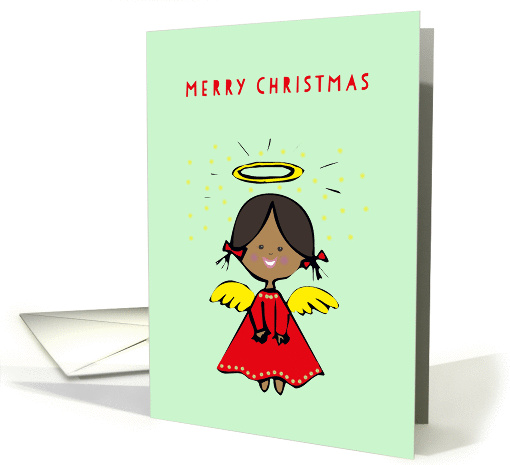 Merry Christmas, cute Hispanic Angel card (240349)