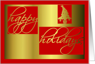 Happy Holidays, Business Christmas card, gold effect, card