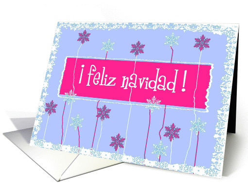 snowflake flowers feliz navidad card (241165)
