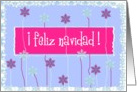 snowflake flowers feliz navidad card