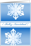 ice white snowflakes feliz navidad card