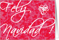 red damask feliz navidad card