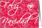 red damask feliz navidad card