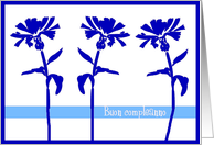 buon compleanno blue floral italian birthday card