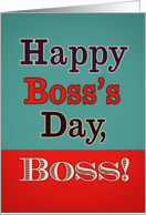 happy boss’s day,boss, retro business card, teal and red card