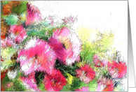 Abstract Morning Glory Painting, Blank Note Card
