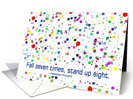recovery encouragement polka dot fall seven times stand up eight card