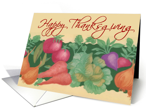 fruit and vegetables happy thanksgiving card (249844)