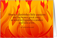 I miss you, Fire Flames, Passion, Love card