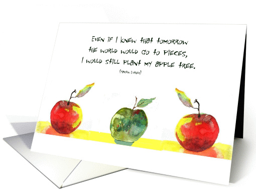 three apples, quote Martin Luther, encouragement card (250393)