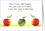 three apples, quote Martin Luther, encouragement card