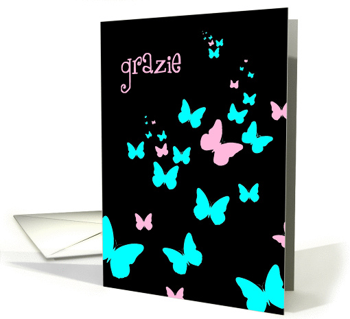 grazie butterflies turquoise card (250883)