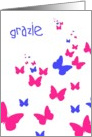 grazie butterflies white card